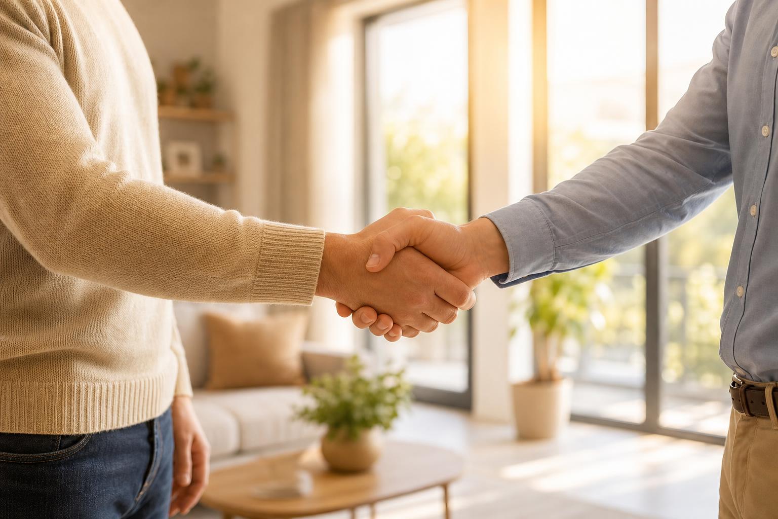 Deux personnes concluant un accord de confiance